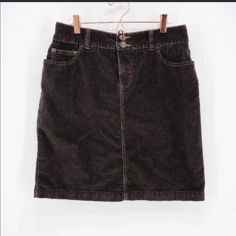 Sonoma Chocolate Brown Corduroy Skirt